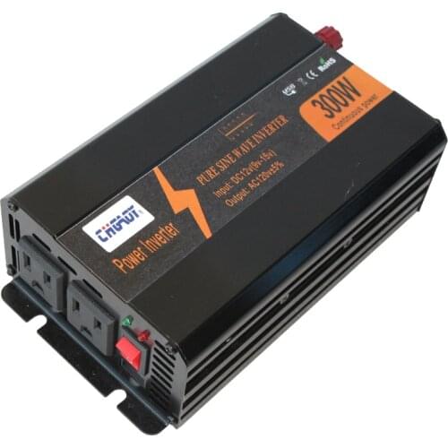 CHGAOY Full Power Durable 300W Pure Sine Wave Solar Inverter 12VDC to 120ac, Peak Power 600W