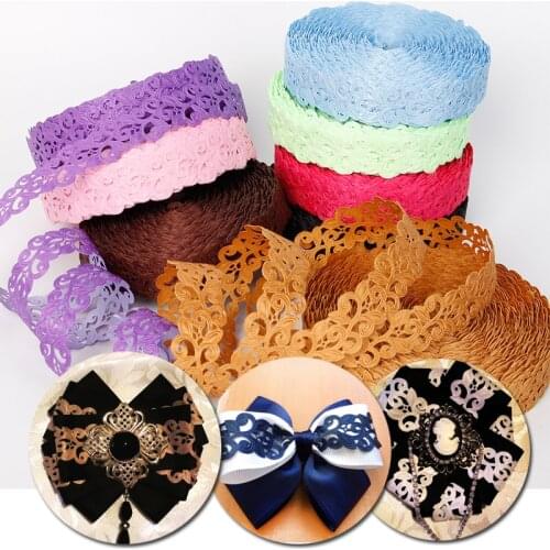 David accessories 7/8"22mm flowers series hollow flower lace ribbon 25 yards, DIY handmade materials,wedding gift wrap,25Y48647