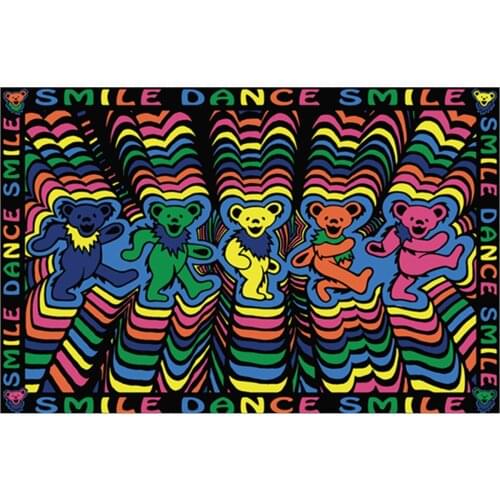 Grateful Dead Dancing Bear Tapestry Wall Art