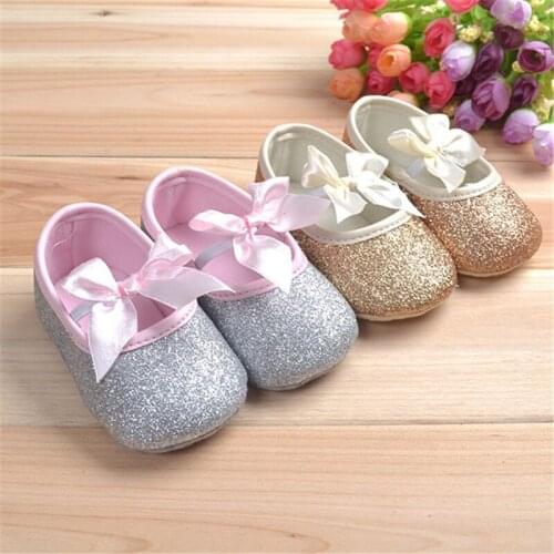 Soft Sole Baby Girl Princess Bowknot Anti-Clip Cotton Toddler Toddler Kids Infant Newborn Crib Shoes Dress Prewalker