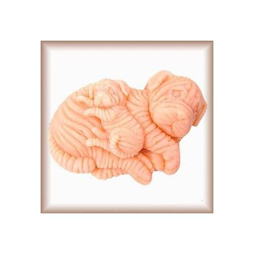 DIYcute family dog modelling silicon soap mold Cake decoration mold Handmade soap mold wholesale