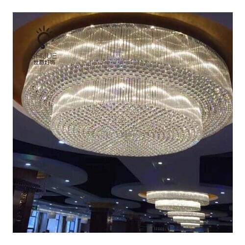 Large hotel villa duplex building sales department lobby lobby round LED crystal ceiling lamp engineering lamps led light lamps