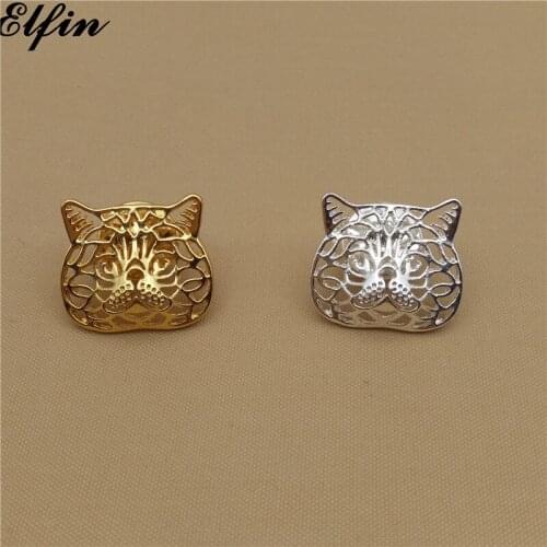 Elfin Wholesale Exotic Cat Brooches Gold Color Silver Color Trendy Exotic Cat Brooches Jewellery Men