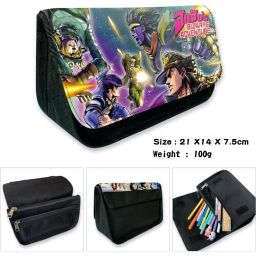 JoJos Bizzare Adventure canvas Pencil case Super Big Capacity Pen Bag Makeup Stationery Pouch Office School Supplies
