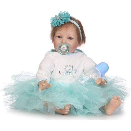 Infant reborn baby doll lifelike Doll Full Body Vinyl Silicone Baby Doll Realistic Toddler Reborn Doll Children Birthday Gift