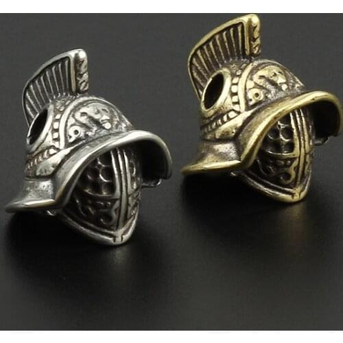Brass Knife Samurai Helmet Outdoor White Paracord Gadgets Pendant Beads Umbrella Rope Cord