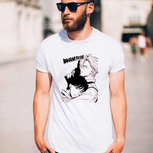 Summer Hot Sale Japanese Anime Banana Fish Printed Hipster Tshirt High Quality O-Neck Cotton Tops Loose Casual Hipster Tee