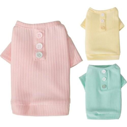 Pet Vest Solid Color Round Neck Cotton Dog Two-legged Shirt for Daily Life Cotton T Shirt Pug Costumes Dog Clothes for Small Dog