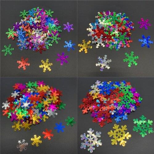 15/20/25/40MM PVC Flat Mix Christmas Snowflakes Sequins Paillettes Sewing Wedding Craft Accessories DIY Pendant Sequin Trim