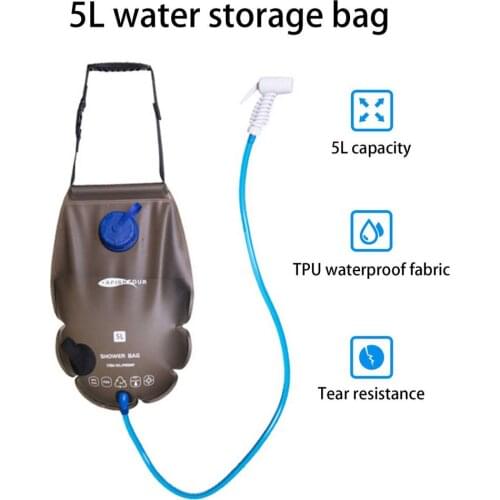 5L Water Bags Outdoor Camping Shower Bag Solar Heating Portable Folding Hiking Climbing Bath Equipment Shower