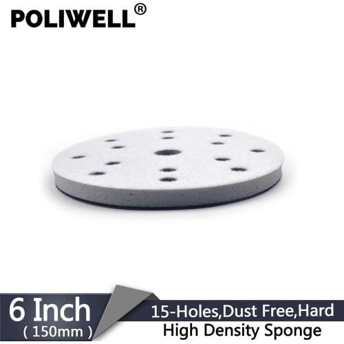 POLIWELL 15-Holes Hard Sponge Interface Pad for Hook and Loop Sanding Pad Dust-Free Buffing Pad Grinder Power Tools Accessories