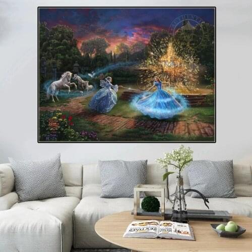 Disney Princess Elves Modern Fairy Posters Marvel Superhero Mickey Minnie Canvas Painting Print Art Wall Pictures for Home Decor