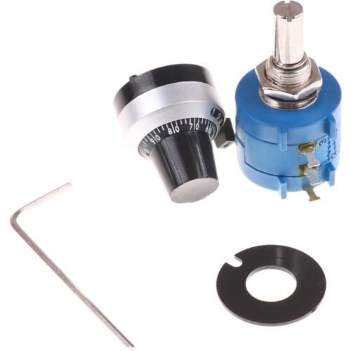 3590S-2-102L 3590S 1K ohm Precision Multiturn Potentiometer 10 Ring Adjustable Resistor + Turns Counting Dial Rotary Knob