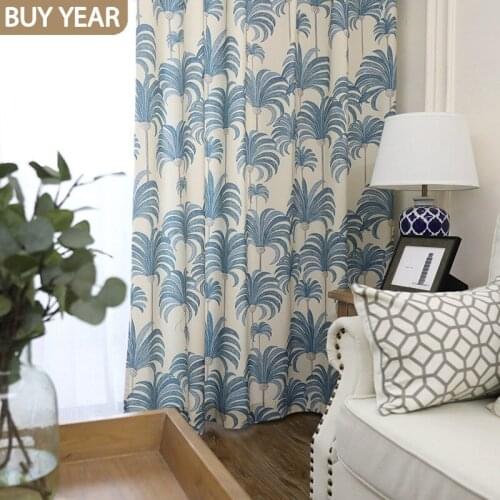 Simple Curtains for Living DiningRoomBedroom Polyester-Cotton Printed Curtains Modern European Style Tricolor CustomizedCurtains