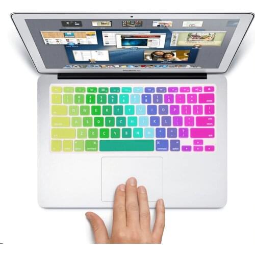 Rainbow Silicone keyboard cover for Apple macbook Air 13 Protective Stickers for mac book laptop Skin Film
