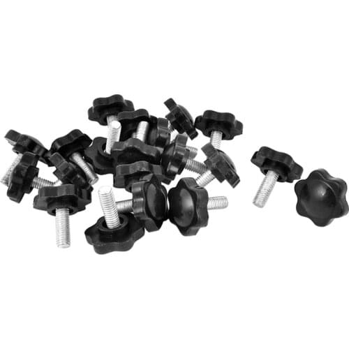 Knobs with star-shaped head and male thread M6x16mm, diameter 25mm, pack of 20