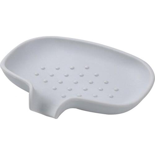Silicone Non-slip Bathroom Shower Sponge Holder Soap Dish Tray Draining Rack