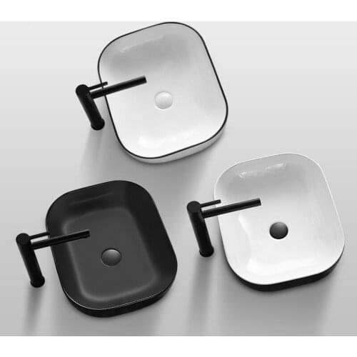 Nordic Wash Basin Above Counter Basin Home Countertop Single Bowl Vessel Sink Ceramic Wash Basin Small Balcony Basin Minimalist