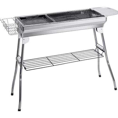 Outdoor Barbecue Grill Stainless Steel Folding Free-Installation Barbeque Grill BBQ Charcoal Grill Portable Grill