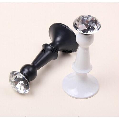 Glass Decorative Wall Hooks Black white Metal Crystal clothes bag curtain cap home clothes shop hooks