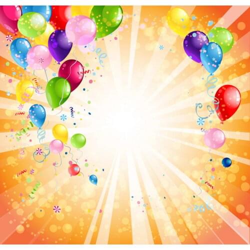 TR photographic background balloons rain color bokeh hazy baby happy birthday party backdrops for sale photocall custom photos