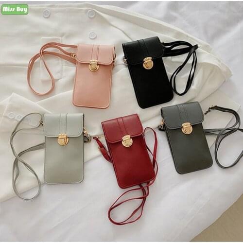 Universal Touch Screen Phone Bag For iPhone 12 11 Pro Max XR X XS Max 6 6S 7 8 Plus SE 2020 Wallet Case Shoulder Bag Phone Pouch