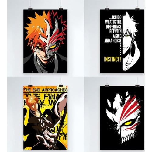 Japanese Anime Bleach Kurosaki Ichigo Vintage Nordic Picture Poster Wall Art Room Home Decoration Canvas Painting