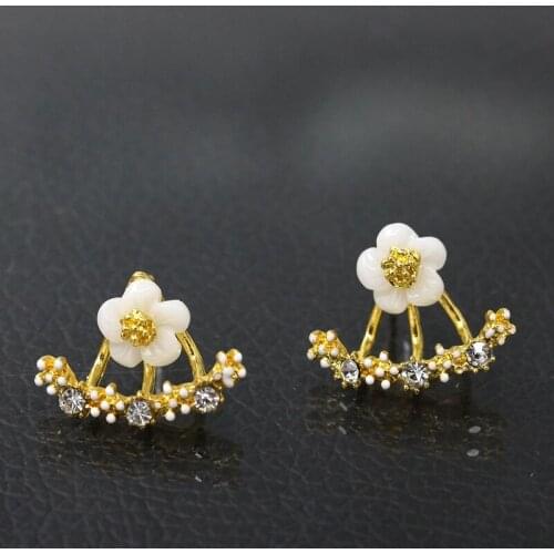 HOCOLE Metal Geometric Earrings Women boucle d'oreille Luxury Crystal Stud Earrings Fashion Jewelry Statement Hollow Earrings