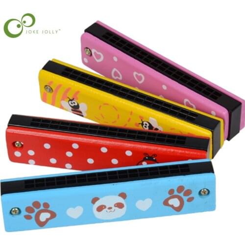 1Pcs Childrens Wooden Painted Harmonica Boy And Girl Optional Style Kindergarten Puzzle Early Education Musical Toys LXX