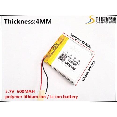 1pcs [SD] 3.7V,600mAH,[404040] Polymer lithium ion / Li-ion battery for TOY,POWER BANK,GPS,mp3,mp4,cell phone,speaker