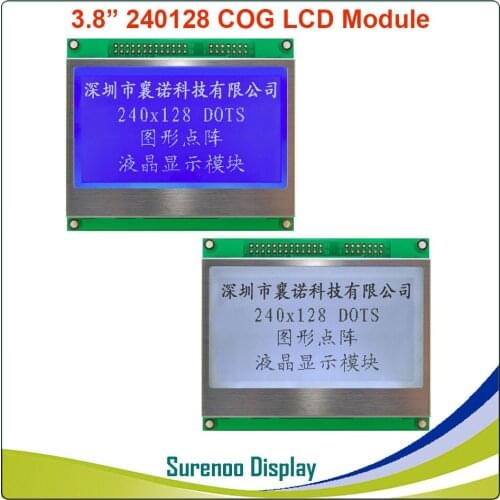 3.8" 240128 240*128 Graphic Serial SPI Parallel COG Matrix LCD Module Display Screen build-in UC1608 Controller