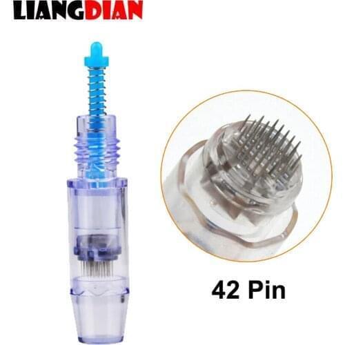 30PCS 9mm Sterile Micro Nano 42 Pin Needles Cartridges With Caps For Charmant MCHARM Artmex Permanent Microblading MTS Makeup