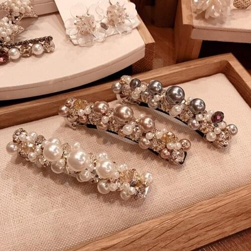 Korea Hair Accessories Flower Pearl Diamond Hair Clips For Girls Crystal Hair Accessoires Hair Bows Hairpins Barrette 4