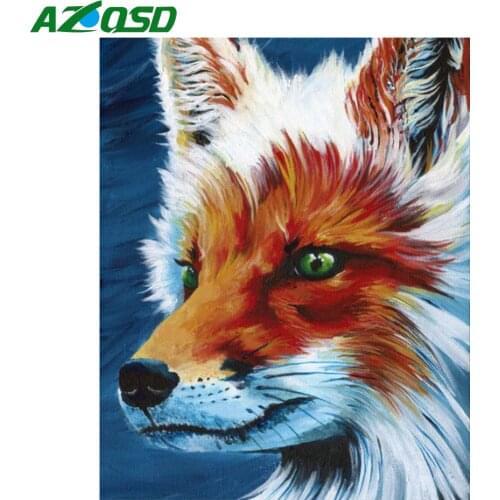 AZQSD Fox DIY Painting By Numbers Drawing Coloring By Numbers Animal Kits Paint On Canvas For Home Wall Art Picture 16x20inch