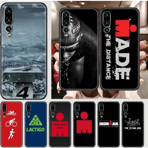 Triathlon Ironman Phone case For Huawei P Mate P10 P20 P30 P40 10 20 Smart Z Pro Lite 2019 black 3D waterproof fashion funda
