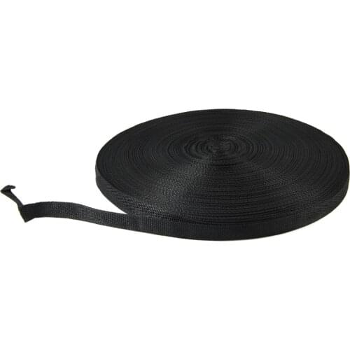 5M 10/20/25/30/38/50mm Wide Black Strap Nylon Webbing Knapsack Strapping Safety Belt DIY Pet Crafts Webbing Strap