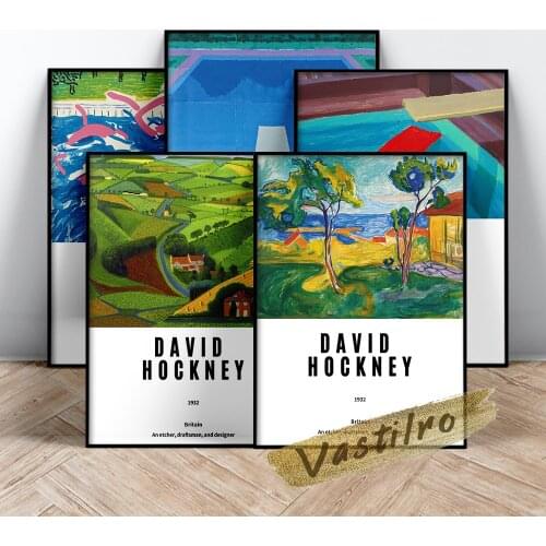 David Hockney Colored Drawing Scenery Poster Exhibition Museum Canvas Painting Art Prints Wall Picture Modern Living Room Decor