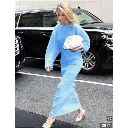 Designers Dusky/Powder Blue Plisse Pleated Maxi Gown Crinkle Silhouette Kimono Dress Party Occasion Tailored Texture Puffy Dress