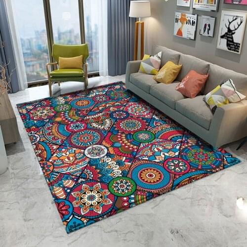 Dropshipping Non-slip Mandala Style Floral Pattern Rug Floor Mat Living Room Balcony Room Carpet Bedroom Living Bathroom Kitchen