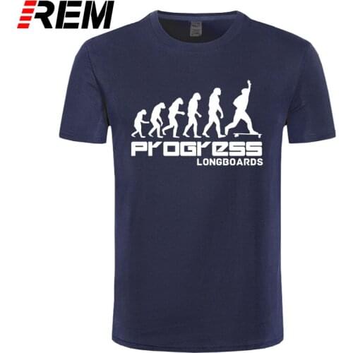REM Human Evolution Theory T-shirts Men Funny Cotton Short Sleeve O-neck Tshirts Summer Style Human Progress Longboards Go Ahead