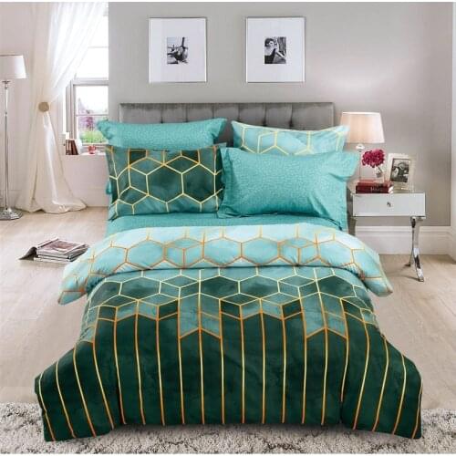 Geometric Plaid Duvet Cover King 220x240 Nordic Bedding Set Single Double Queen Quilt Cover Bedclothes Pillowcase (No Bed Sheet)