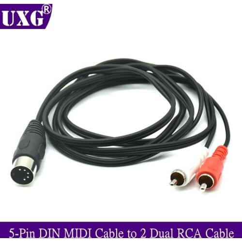 50CM 150CM 5-Pin DIN Male MIDI Cable to 2 Dual RCA Male Plug Audio Cable For Naim, Quad Stereo Systems