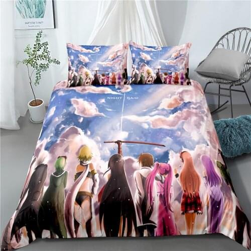 Anime Akame Ga Kiru 3D Printed Bedding Set Duvet Cover Queen Twin Size for Kids Adults Baby Bedroom Decor