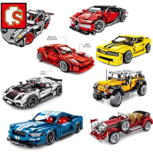 Sembo City Speed Champions Technical Vehicles Super Racers Sports Racing Car Model Building Blocks Sets Children Gifts Racing