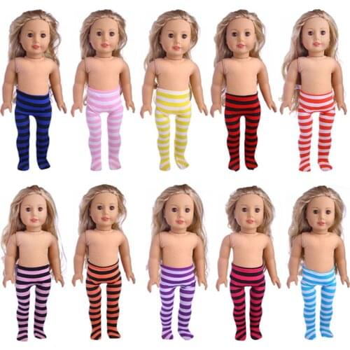 New Pattern Fashion Striped Leggings Fit 18 Inch American&43cm Baby New Born Doll Clothes Accessories Girls' Toys