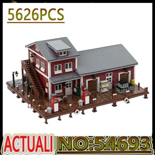 Hot Mocstyle Port City Dockside Fuel and Oil Station Building Blocks Creator Bricks DIY Kids Toys Birthday Christmas Gift 54693