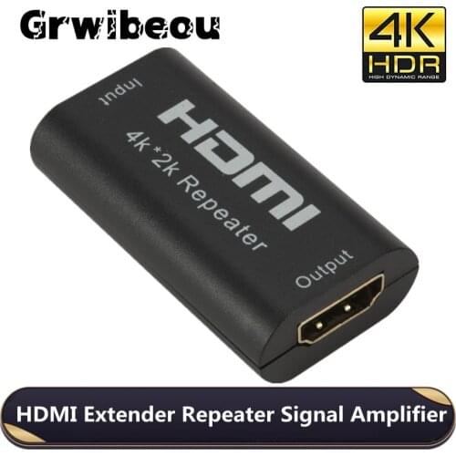 Grwibeou Mini 4K*2K HDMI Extender Repeater 3D HDMI Adapter Signal Amplifier Booster 4.95Gbps Over Signal HDTV HDMI Extender