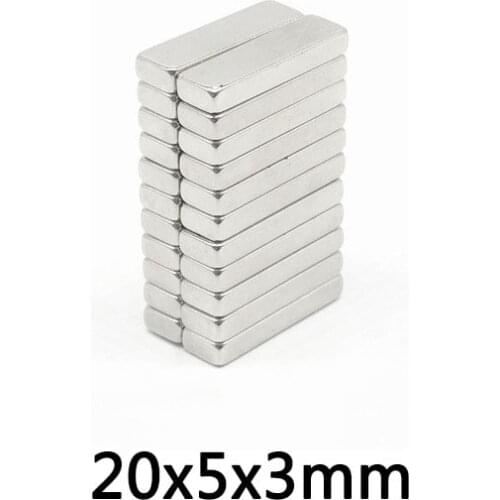 50~200PCS 20x5x3mm Powerful Block Magnets strong 20mmX5mmX3mm N35 Neodymium Magnet sheet 20x5x3mm Permanent NdFeB Magnet20*5*3mm