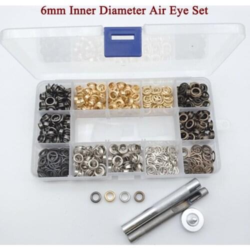 100/200/400 Pcs/set 4 Colors 6 Mm Inner Diameter Washer Kit, Washer Metal Eyelet 3 Button Air Hole Installation Tool Kit