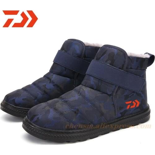 2021 New Daiwa Men Winter Boots Shoes Sneaker Outdoor Mens Camouflage Shoes Ankle Boots Snow Boots Flat Casual Warm Plush Boots
